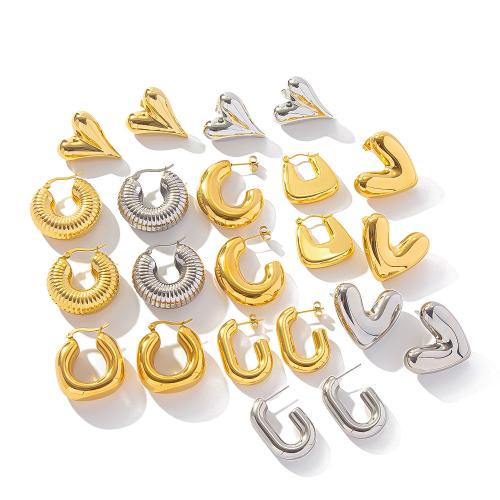 Stainless Steel Stud Earrings 304 Stainless Steel fashion jewelry & for woman Sold By Pair