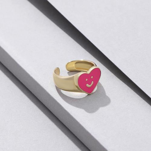 Zinc Alloy Finger Ring gold color plated fashion jewelry & enamel nickel lead & cadmium free Sold By PC