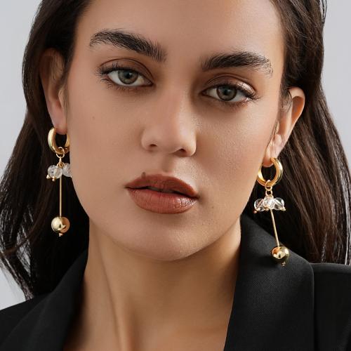 Zinc Alloy Drop Earrings gold color plated fashion jewelry golden nickel lead & cadmium free Sold By Pair