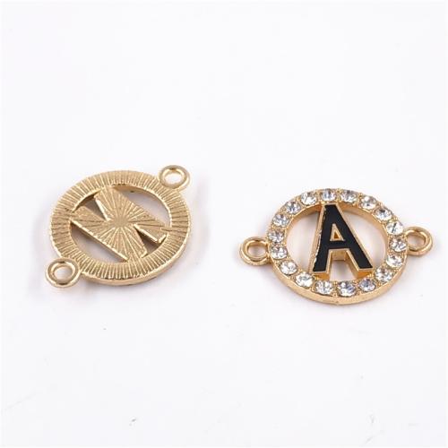 Letter Zinc Alloy Connector plated DIY & enamel & with rhinestone Sold By PC