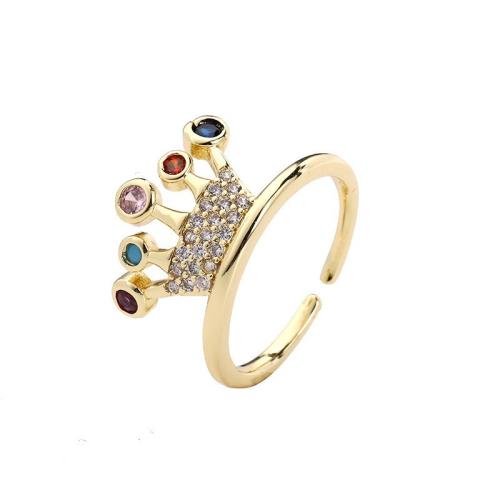 Cúbicos Circonia Micro Pave anillo de latón, metal, chapado, micro arcilla de zirconia cúbica & para mujer, más colores para la opción, Vendido por UD