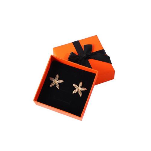 Jewelry Gift Box Paper with Sponge dustproof & multifunctional orange Sold By PC