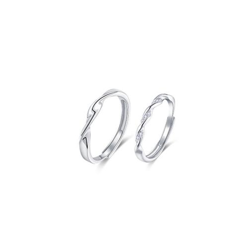 Cúbicos Circonia Micro Pave anillo de latón, metal, chapado, unisexo & diferentes estilos para la opción & micro arcilla de zirconia cúbica, plateado, Vendido por UD