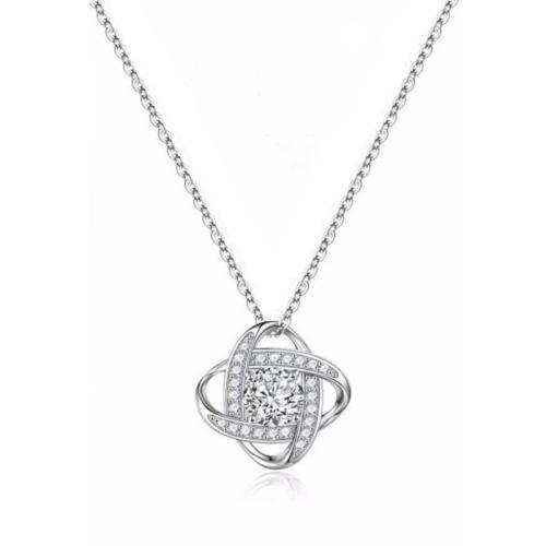 Collier en laiton cubique Zircon Micro Pave, Placage, pavé de micro zircon & pour femme, argent, Longueur Environ 41-50 cm, Vendu par PC