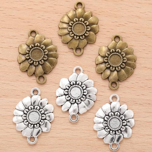 Flower Zinc Alloy Connector plated DIY & 1/1 loop Sold By PC