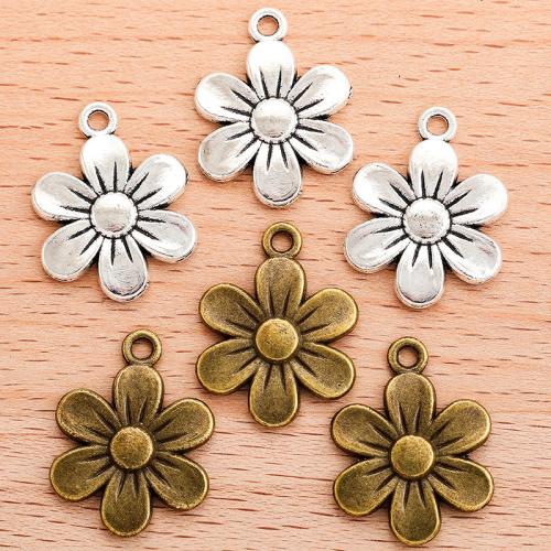 Zinc Alloy Flower Pendler, forgyldt, du kan DIY, flere farver til valg, 22x17mm, Solgt af PC