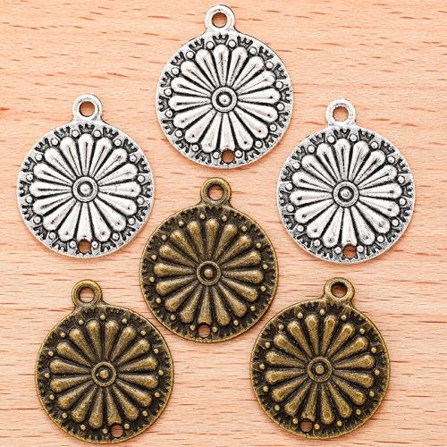 Zinc Alloy Pendants Round plated DIY Sold By PC