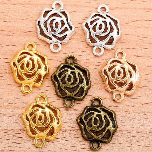 Flower Zinc Alloy Connector plated DIY & 1/1 loop & hollow Sold By PC