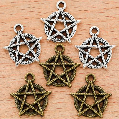 Sinkkiseos Star riipus, Pentagram, päällystetty, tee-se-itse, enemmän värejä valinta, 19x18mm, Myymät PC