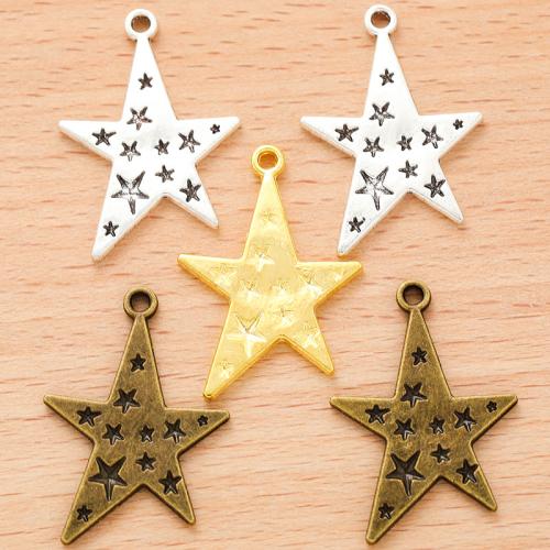 Cink Alloy Star Privjesak, Zvijezda, pozlaćen, možete DIY, više boja za izbor, 28x21mm, Prodano By PC