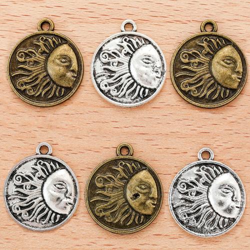 Zinc Alloy Pendants Round plated DIY Sold By PC