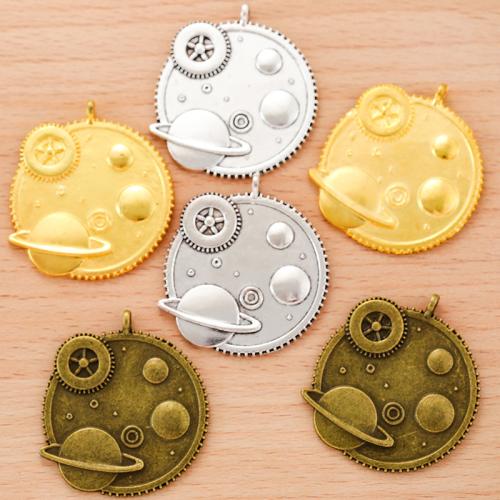 Zinc Alloy Pendants Round plated DIY Sold By PC