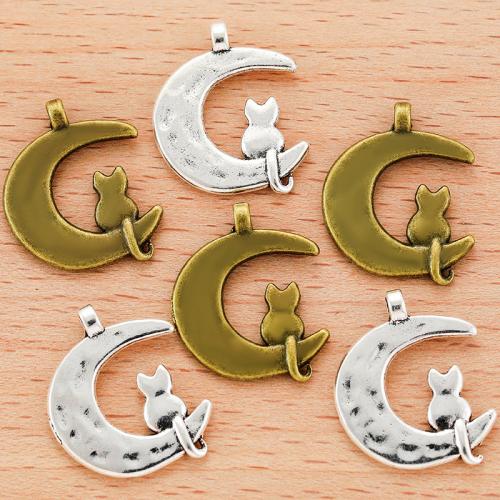 Zinc Alloy Moon Pendler, forgyldt, du kan DIY, flere farver til valg, 22x18mm, Solgt af PC