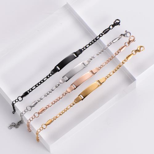 Stainless Steel Jewelry Bracelet 304 Stainless Steel with 3cm extender chain Vacuum Ion Plating for children Length 12 cm Sold By PC