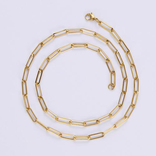 Stainless Steel Nekclace Chain, 304 roestvrij staal, DIY & verschillende grootte voor keus, gouden, Verkocht door PC