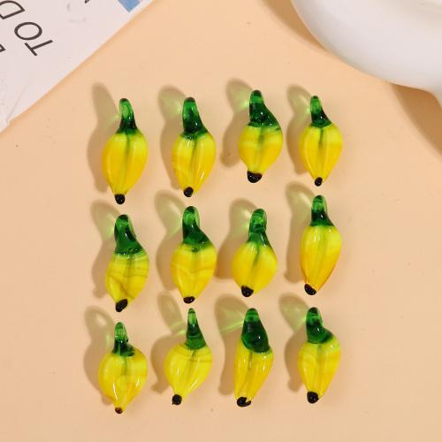 Fashion Lampwork Pendants Banana DIY yellow Sold By PC