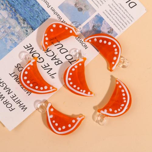 Fashion Lampwork Pendants Tangerine DIY & enamel orange Sold By PC