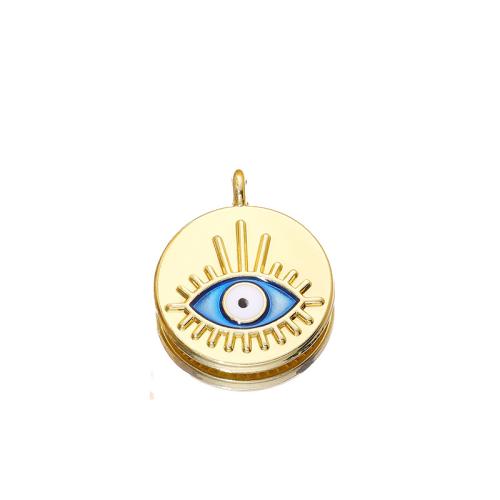 Evil Eye Pendants Zinc Alloy gold color plated DIY & enamel nickel lead & cadmium free Sold By Bag