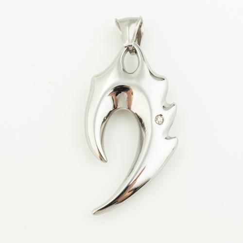 Nerezová ocel Šperky Přívěsky, 304 Stainless Steel, DIY & s drahokamu, Původní barva, 43x23mm, Otvor:Cca 3mm, Prodáno By PC