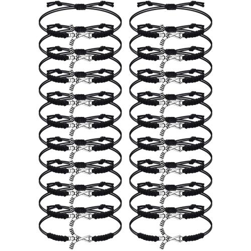 Sinc Alloy Bracelet, le Céir, lámhdhéanta, 20 píosa & unisex, dathanna níos mó le haghaidh rogha, Fad Thart 16 cm, Díolta De réir Socraigh