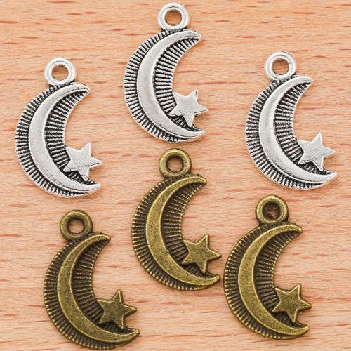 Zinc alliage Moon pendentifs, alliage de zinc, lune, Placage, DIY, plus de couleurs à choisir, 17x10mm, Vendu par PC