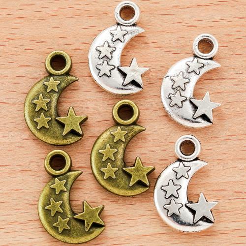 Zinc Alloy Moon Pendler, forgyldt, du kan DIY, flere farver til valg, 22x14mm, Solgt af PC