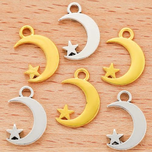 Zinc Alloy Moon Pendler, forgyldt, du kan DIY, flere farver til valg, 17x11mm, Solgt af PC