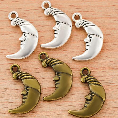 Zinc alliage Moon pendentifs, alliage de zinc, lune, Placage, DIY, plus de couleurs à choisir, 22x14mm, Vendu par PC