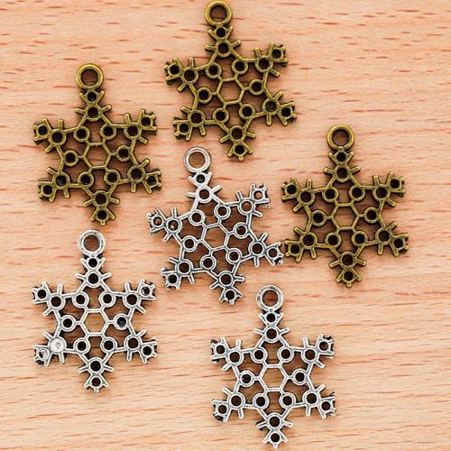 Zinc Alloy Pendler, Snowflake, forgyldt, du kan DIY, flere farver til valg, 23x17mm, Solgt af PC