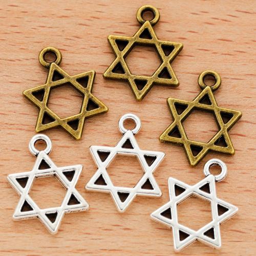 Cink Alloy Star Privjesak, Zvijezda, pozlaćen, možete DIY & šupalj, više boja za izbor, 17x13mm, Prodano By PC