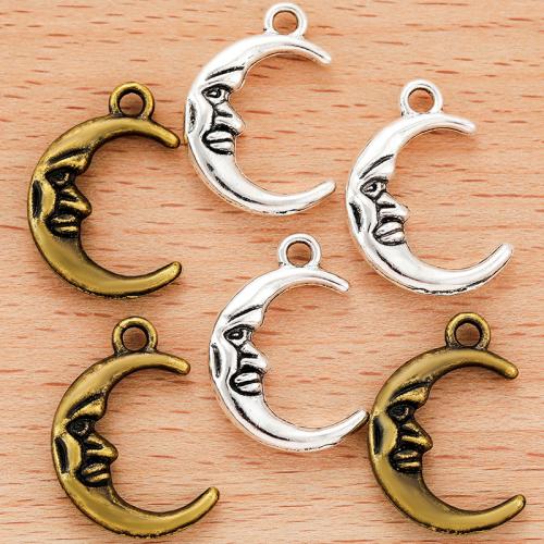 Zinc Alloy Moon Pendler, forgyldt, du kan DIY, flere farver til valg, 22x15mm, Solgt af PC