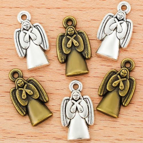 Sinc Alloy Pendants, Angel, plátáilte, DIY, dathanna níos mó le haghaidh rogha, 19x10mm, Díolta De réir PC