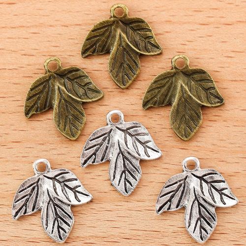 Cink Alloy Leaf Privjesci, List, pozlaćen, možete DIY, više boja za izbor, 20x20mm, Prodano By PC