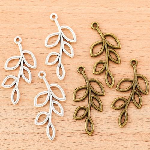 Zinklegering Leaf Hangers, Zinc Alloy, Blad, plated, DIY, meer kleuren voor de keuze, 41x19mm, Verkocht door PC