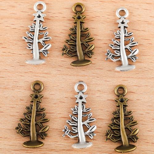 Zinklegering Hangers, Zinc Alloy, Kerstboom, plated, DIY, meer kleuren voor de keuze, 24x12mm, Verkocht door PC