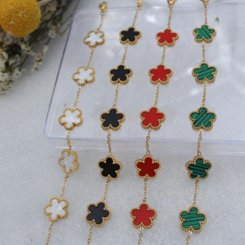 304 Stainless Steel Jewelry Set with Shell Flower gold color plated & for woman Sold By PC