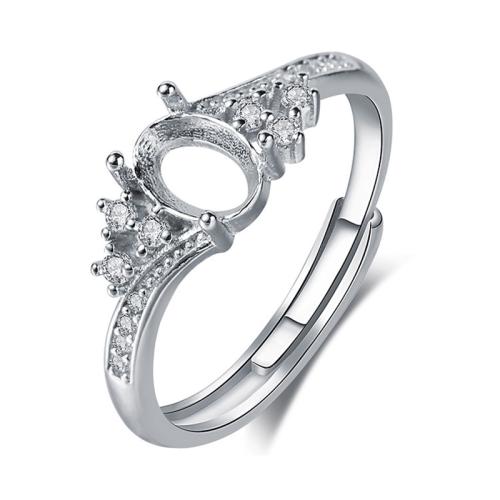 Zinc Alloy fingerring Setting, du kan DIY & forskellige stilarter for valg & Micro Pave cubic zirconia, Solgt af PC