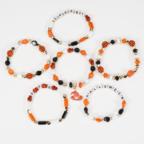 Halloween Bracelet Crystal with Polymer Clay & Zinc Alloy fashion jewelry & for woman Sold By Set