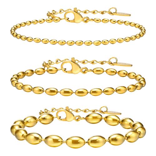 Stainless Steel Jewelry Bracelet 304 Stainless Steel 18K gold plated fashion jewelry & for woman golden Length Approx 16-21 cm Sold By PC