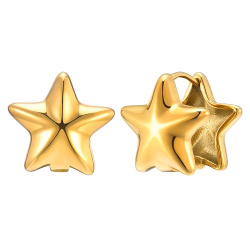 Rostfritt stål spaken bakåt Earring, 304 rostfritt stål, Star, 18K guldpläterad, mode smycken & för kvinna, gyllene, 16x16.50mm, Säljs av Par