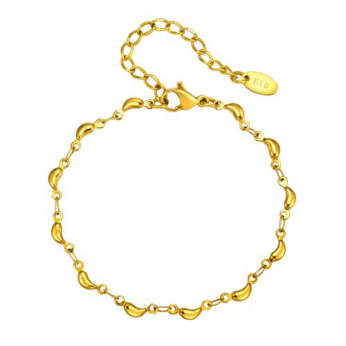 Roestvrij staal armbanden, 304 roestvrij staal, met 5cm extender keten, 18K verguld, mode sieraden & voor vrouw, gouden, Lengte Ca 16 cm, Verkocht door PC