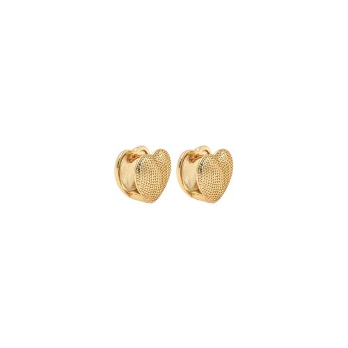 Boucle d'oreille Creole cerceau laiton, coeur, Placage de couleur d'or, bijoux de mode & pour femme, protéger l'environnement, sans nickel, plomb et cadmium, 15.50x13.50x12.50mm, Vendu par paire