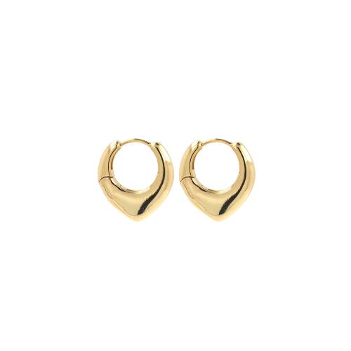 Orecchini cerchietti Hoop ottone, placcato color oro, gioielli di moda & per la donna, assenza di nichel,piombo&cadmio, 19.50x21.50x4mm, Venduto da coppia