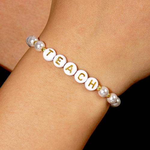 Plastic Pearl Bracelet with Paper for woman Length 17.5 cm Sold By PC