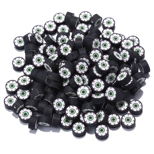 Abalorios de FIMO, Arcilla polimero, Bricolaje, Negro, 4.60x9.60mm, agujero:aproximado 1.5mm, 100PCs/Bolsa, Vendido por Bolsa