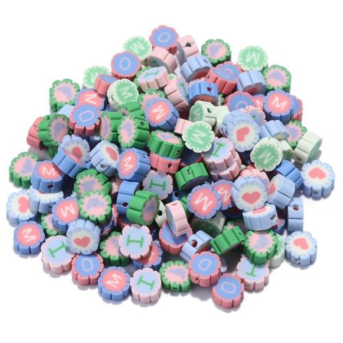 Abalorios de FIMO, Arcilla polimero, Bricolaje, color mixto, 4.50x9.80mm, agujero:aproximado 1.5mm, 100PCs/Bolsa, Vendido por Bolsa