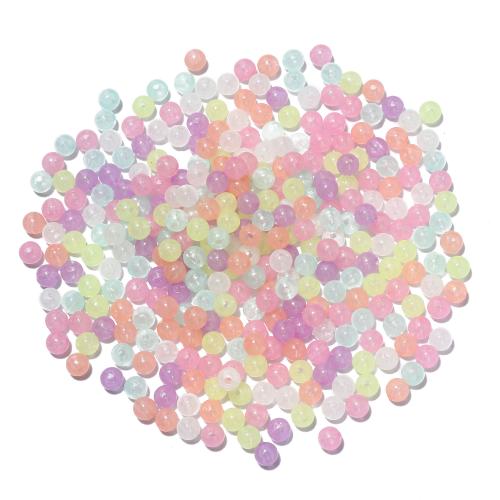 Plastic Beads Round DIY & luminated mixed colors 6mm Approx 1.2mm Sold By Bag