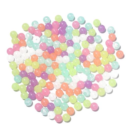 Plastic Beads Round DIY & luminated mixed colors 8mm Approx 1.2mm Sold By Bag