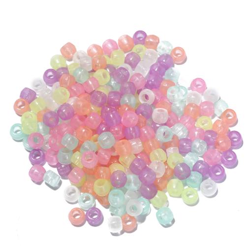 Perles en plastique, DIY & lumineux, couleurs mélangées, 6x8.10mm, Trou:Environ 3.5mm, 100PC/sac, Vendu par sac