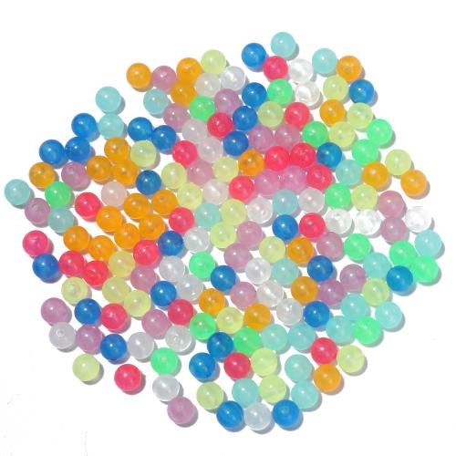 Perles en plastique, DIY & lumineux, couleurs mélangées, 8mm, Trou:Environ 1.2mm, 100PC/sac, Vendu par sac